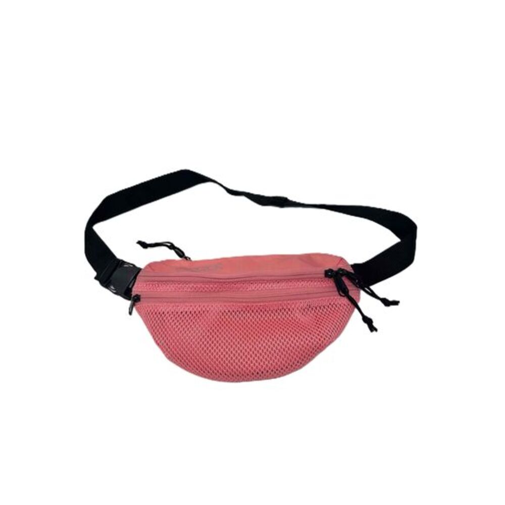 Jansport Bag Unisex Size 260Mm Pink Black Fanny Belt Pack Mesh Adjustable Zipper